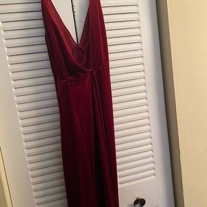 Red/burgundy suede dress